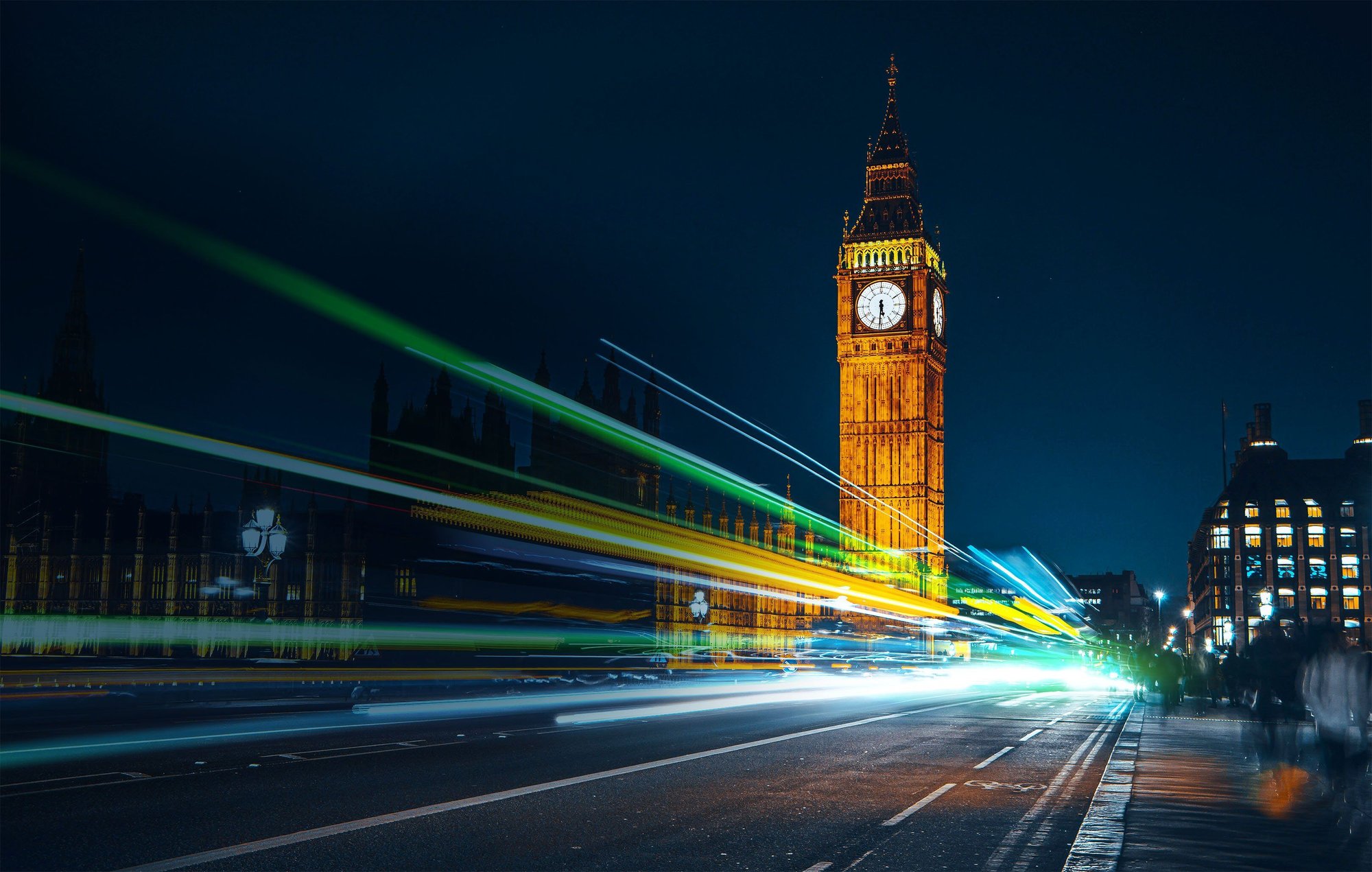 UK Big ben in city lights